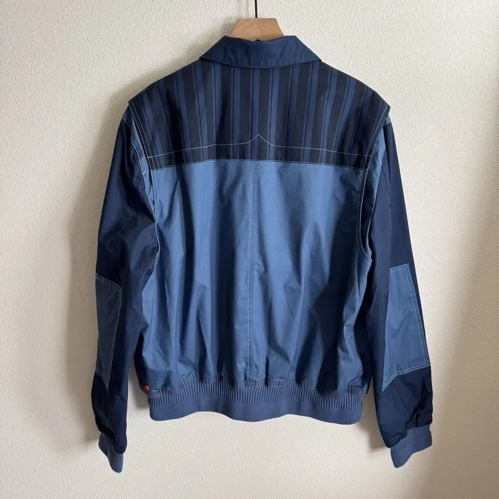 Hunter Jacket Mens Large‎ Blue Full Zip Rain Coat Utility Outdoor Retro Collared